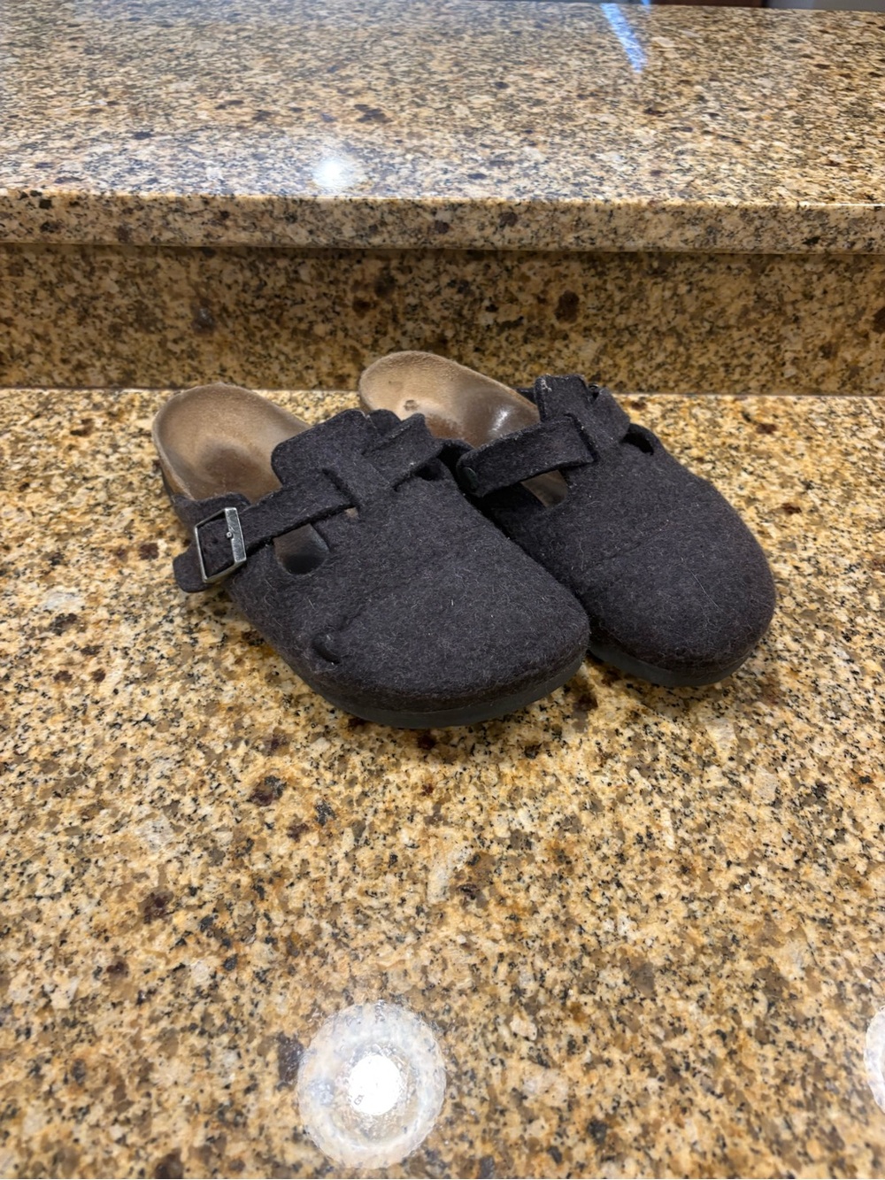 Birkenstock Boston Clogs Gray Wool Damaged Size 42 Women’s 11 Men’s 9 Narrow